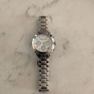 Michael Korda silver watch with diamonds